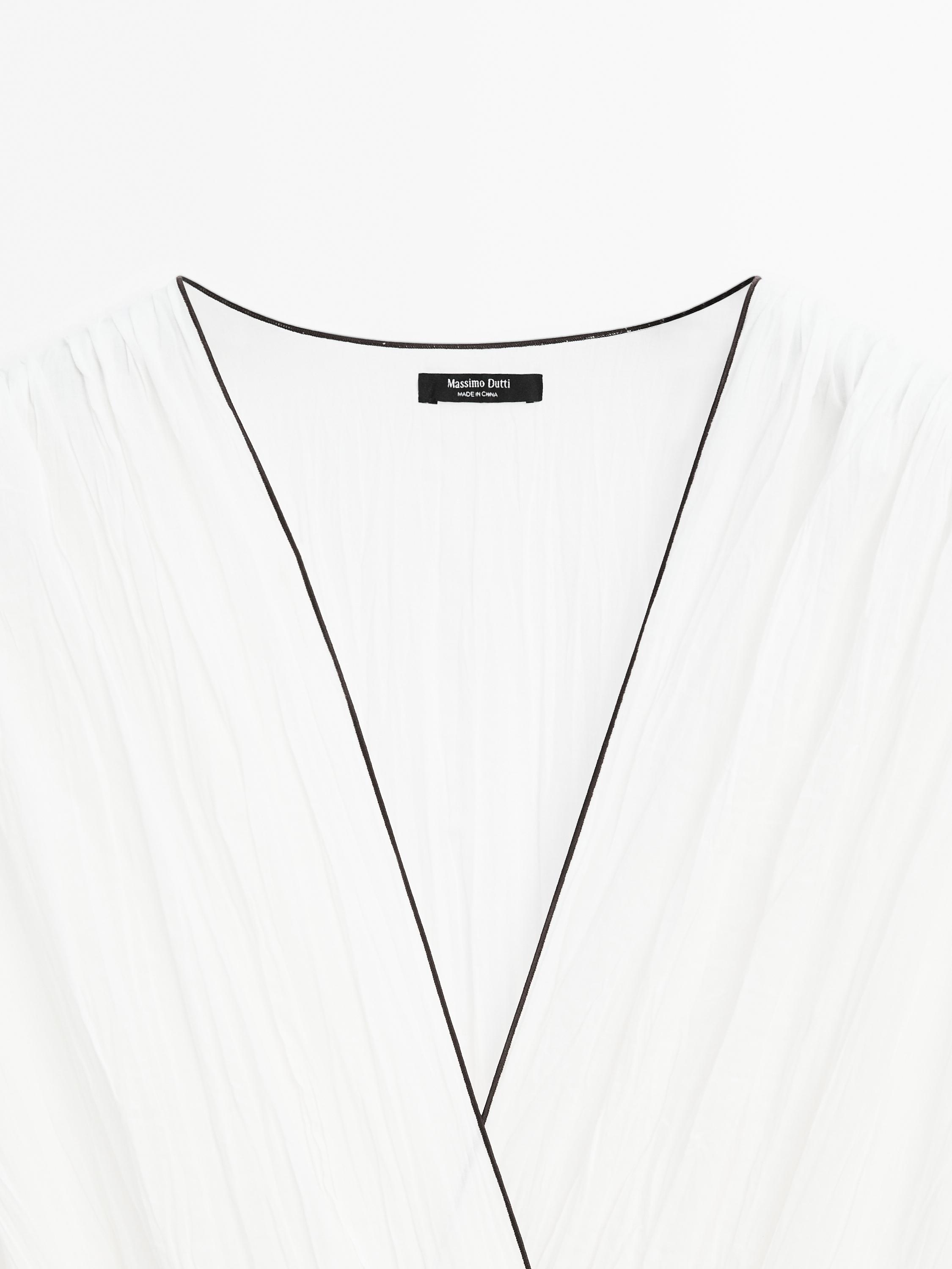 Contrast pleated long dress